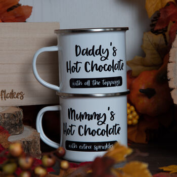 Personalised Hot Chocolate Enamel Mug, 2 of 6