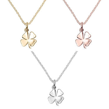 Lucky Silver Or Gold Four Leaf Clover Necklace, 3 of 8