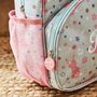 Personalised Sage Bunny Print Medium Grab Handle Backpack, thumbnail 3 of 5