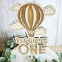 Personalised Wooden Hot Air Balloon Cake Topper, thumbnail 4 of 5