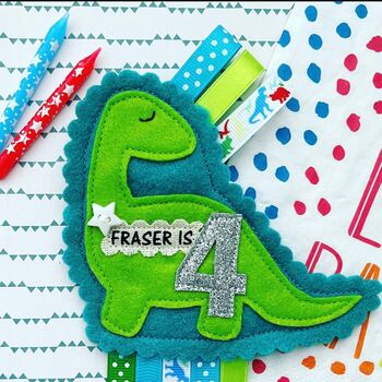 Personalised Dinosaur Shape Birthday Rosette, 3 of 4
