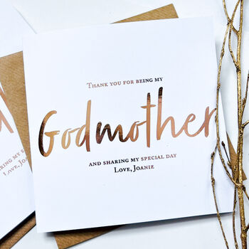 Godmother Christening Thank You Card | Be My Godmother, 2 of 4