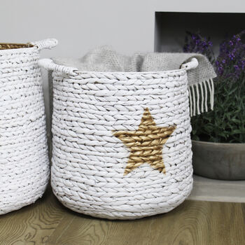 Set Of Luxury Gold Star Baskets, 2 of 6