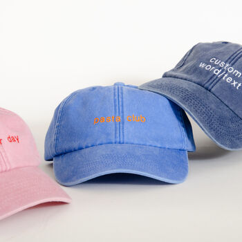 Personalised Vintage Cap With Custom Embroidery Text, 8 of 10