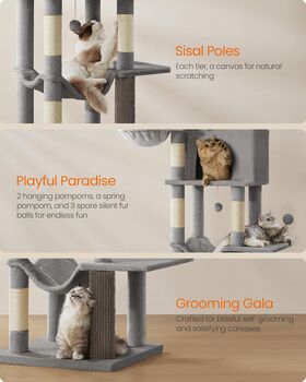 Tall Cat Tree With Caves, Perch, And Scratching Posts, 6 of 9