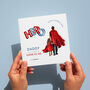 Daughter And Daddy Superhero Father's Day Card, thumbnail 1 of 5