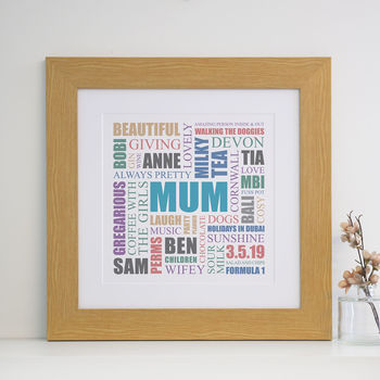 Personalised Mum Square Typographic Word Art, 8 of 12
