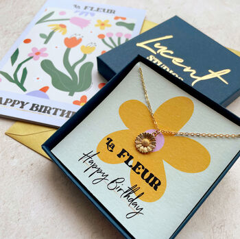 Happy Birthday Daisy Flower Gold Plated Necklace, 4 of 8