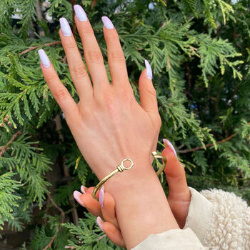 Personalised Sterling Silver Large Wrist Bangle, 5 of 8