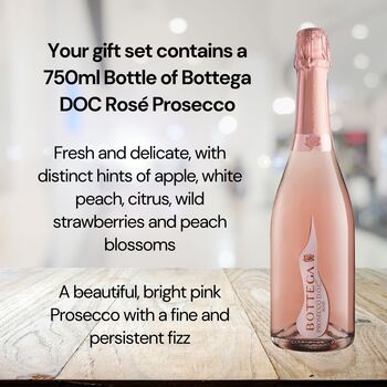 Vino Coco Personalised Valentine's Day Pink Bottega Prosecco And Truffles Gift Set, 3 of 9