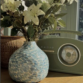 Blue Sculptural Bamboo Vase, 2 of 7