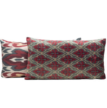 Citrus Tangerine Silk Ikat Pillow, 6 of 6