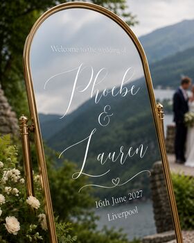 Personalised Wedding Sign Vinyl Decal For Mirrors, 7 of 7