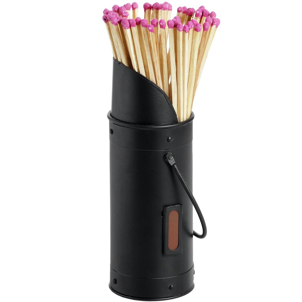 Black Match Stick Holder By LH Interiors