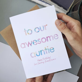 Awesome Auntie | Personalised Birthday Card, 6 of 6