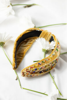 Yellow Sprinkle Beaded Twist Knot Headband, 4 of 5