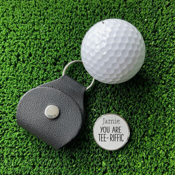 Personalised ‘You Are Tee Riffic’ Golf Ball Marker, 3 of 4