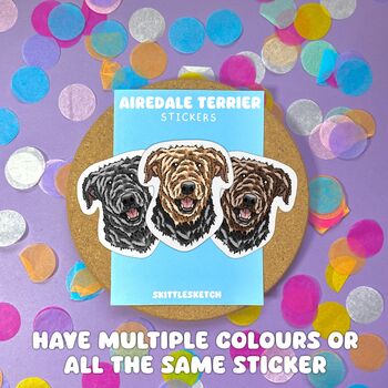 Persoanlised Airedale Terrier Waterproof Stickers, 7 of 7