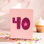 40th Birthday Milestone Celebration Card, thumbnail 1 of 2