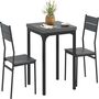 Three Pieces Compact Dining Table Two Chairs Set Wooden, thumbnail 4 of 12