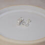 Sterling Silver Mini Huggie Lace Hoop Earrings, thumbnail 2 of 3