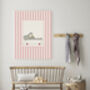 Babar The Elephant Bath Time Pink Nursery Art Print, thumbnail 2 of 3