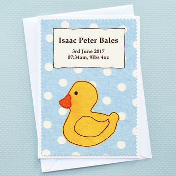 'Duck' Personalised New Baby Card, 2 of 4