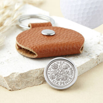 60th Birthday 1965 Or 1966 Sixpence Coin Golf Marker, 2 of 7