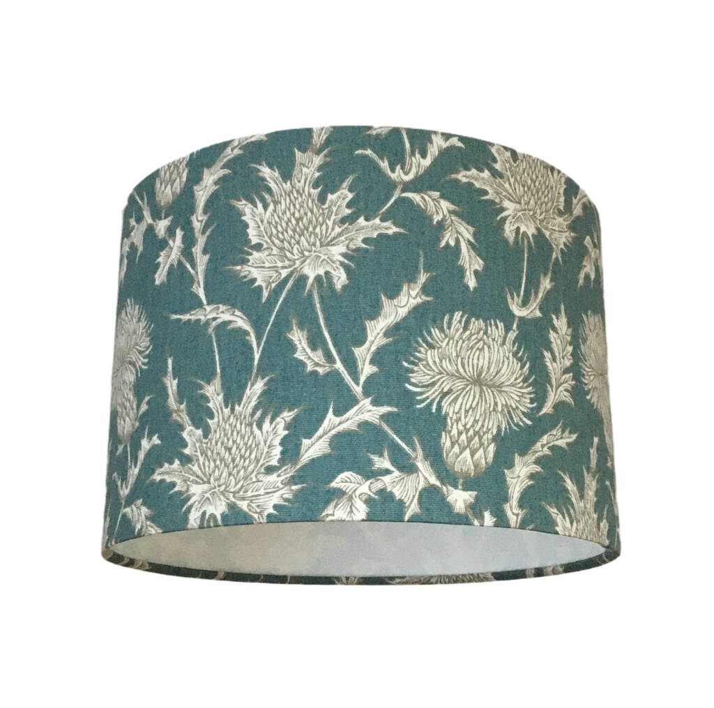 teal floral lampshade