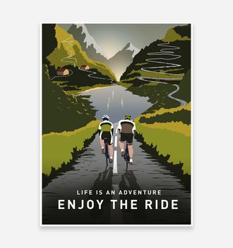 Enjoy The Ride Road Cycling Art Print, 4 of 5
