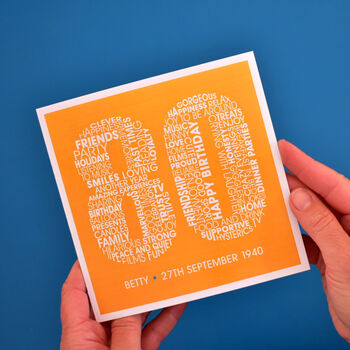 Personalised Name And Date 80th Birthday Card, 2 of 3