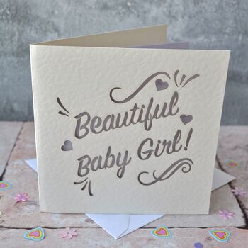 Baby Girl Laser Cut Card, 2 of 2