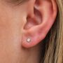Tiny Sterling Silver 3mm Disc Stud Earrings, thumbnail 2 of 5