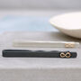 Black And 9ct Gold Tie Clip With Infinity Symbol, thumbnail 6 of 8