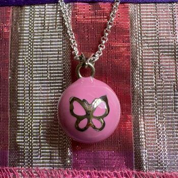 Pink Butterfly Necklace For Girls Aged Six 10, 2 of 5