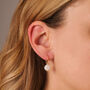 Pearl Drop Huggie Hoops, thumbnail 3 of 4