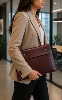 Personalised Spanish Brown Leather A4 Documents Holder, 2 of 11