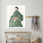 Female Portrait Stripy Coat Art Print, thumbnail 2 of 3