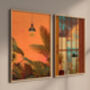 Scenic Colourful Exotic Palm Tree Art Print Set Of Two, thumbnail 4 of 5