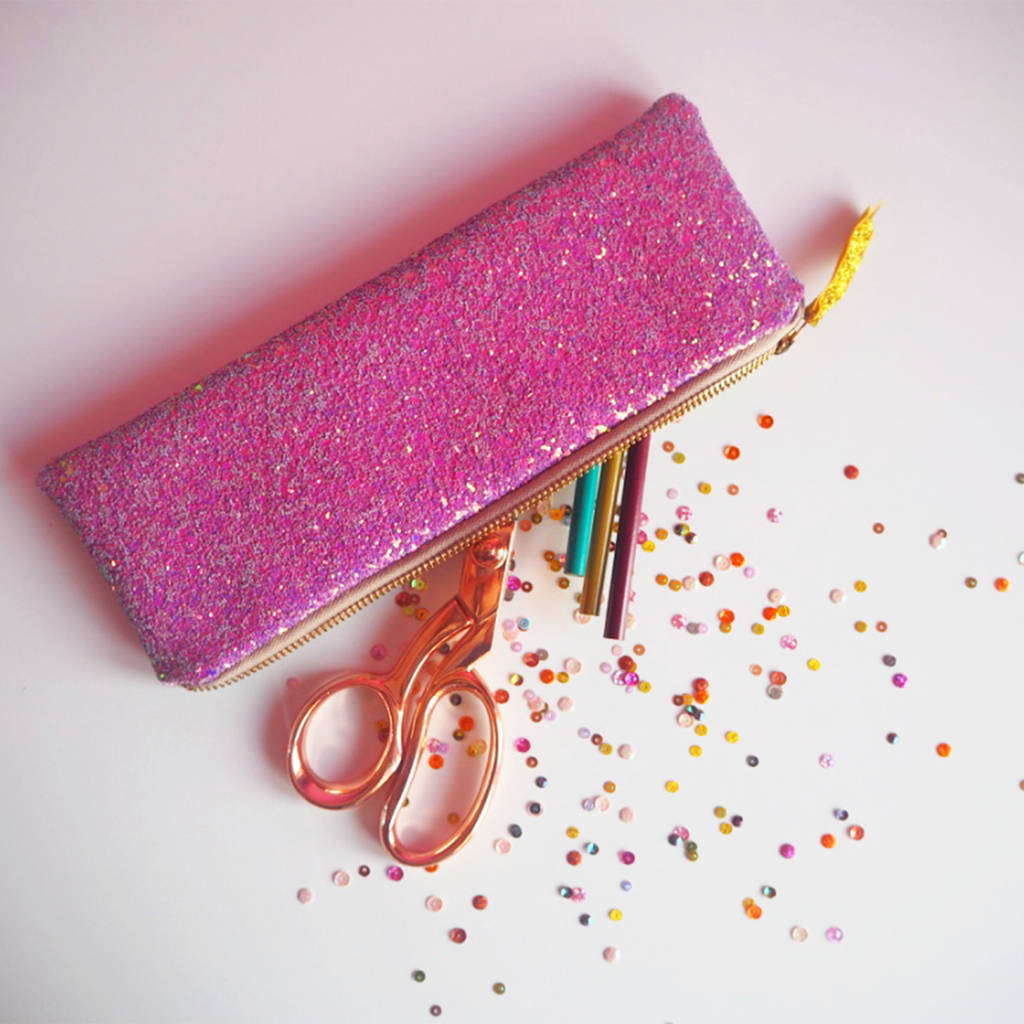 sparkly glitter pencil case by suki sabur designs | notonthehighstreet.com