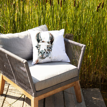 Inky Llama Outdoor Cushion For Garden Furniture, 8 of 9