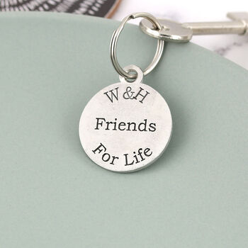 Friendship Gift Personalised Round Pewter Keyring, 4 of 8