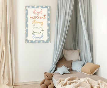 Blue Star Affirmations Nursery Quote Art Print, 3 of 3