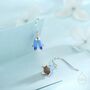 Sterling Silver Enamel Bluebell Flower Drop Dangle Earrings, thumbnail 3 of 11