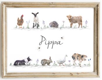 Personalised Farm And Wildlife Animal Print, 2 of 4