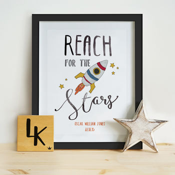 Personalised Reach For The Stars Illustration Print, 2 of 4