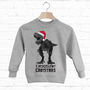 T Rexcellent Kids Christmas Dinosaur Sweatshirt, thumbnail 2 of 2