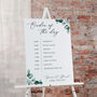 Blue Eucalyptus Order Of The Day Wedding Sign, thumbnail 1 of 3