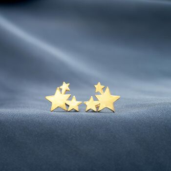 Sterling Silver Personalised Star Cluster Earrings, 4 of 10