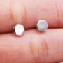 Hexagon Geometry Stud Earrings In Sterling Silver, thumbnail 2 of 12